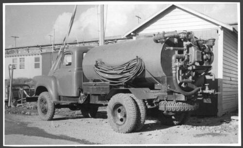 Water tanker used by bush fire brigade, Hepburn Springs, Victoria, 1960s [picture] / [John Mulligan]
