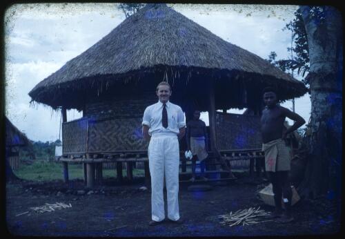 Roger Claridge, builder of the hospital at Saiho, Papua New Guinea, 1951 [transparency] / Albert Speer