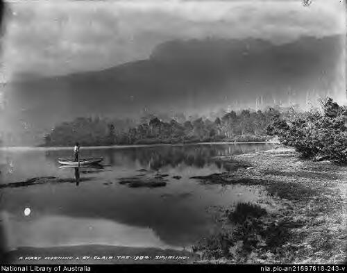 A Hazy Morning - Lake St. Clair, Tasmania, 1920 [picture] / Spurling