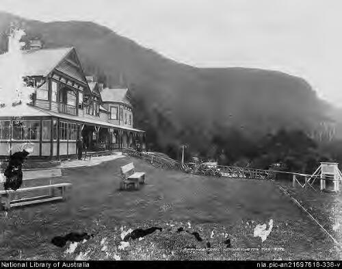 Springs Hotel and Mt. Wellington (emulsion badly damaged and peeling) [picture] / Spurling