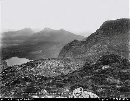 Mts. Cuvier and Manfred, and Lake Marion, from Du Cane Range [picture] / Spurling