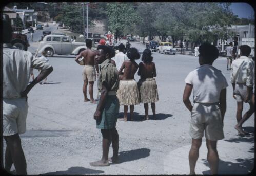 Some of Moresby's people, some vehicles are circulating Port Moresby, Papua New Guinea, 1953 [picture] / Terence and Margaret Spencer