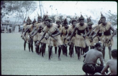 Decorative dancing at the Independence Day Celebration (6) Port Moresby, Papua New Guinea, 1975 [picture] / Terence and Margaret Spencer