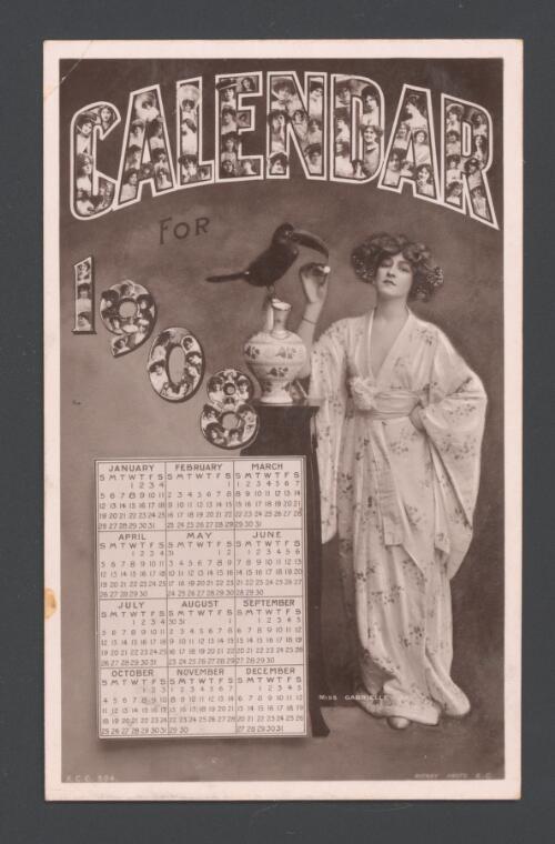 Calendar for 1908, Miss Gabrielle Ray [picture]