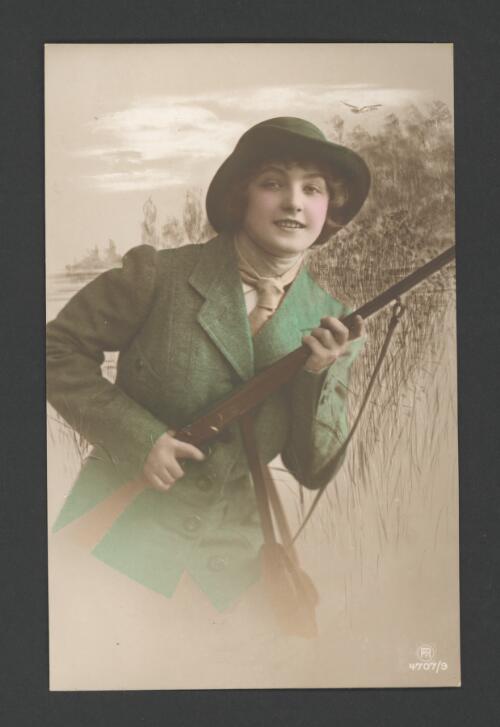 [Portrait of an unidentified woman holding a rifle] [picture]
