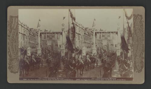 Duke of York celebrations, Melbourne. The Royal Procession passing under the German Arch, Collins Street [picture]