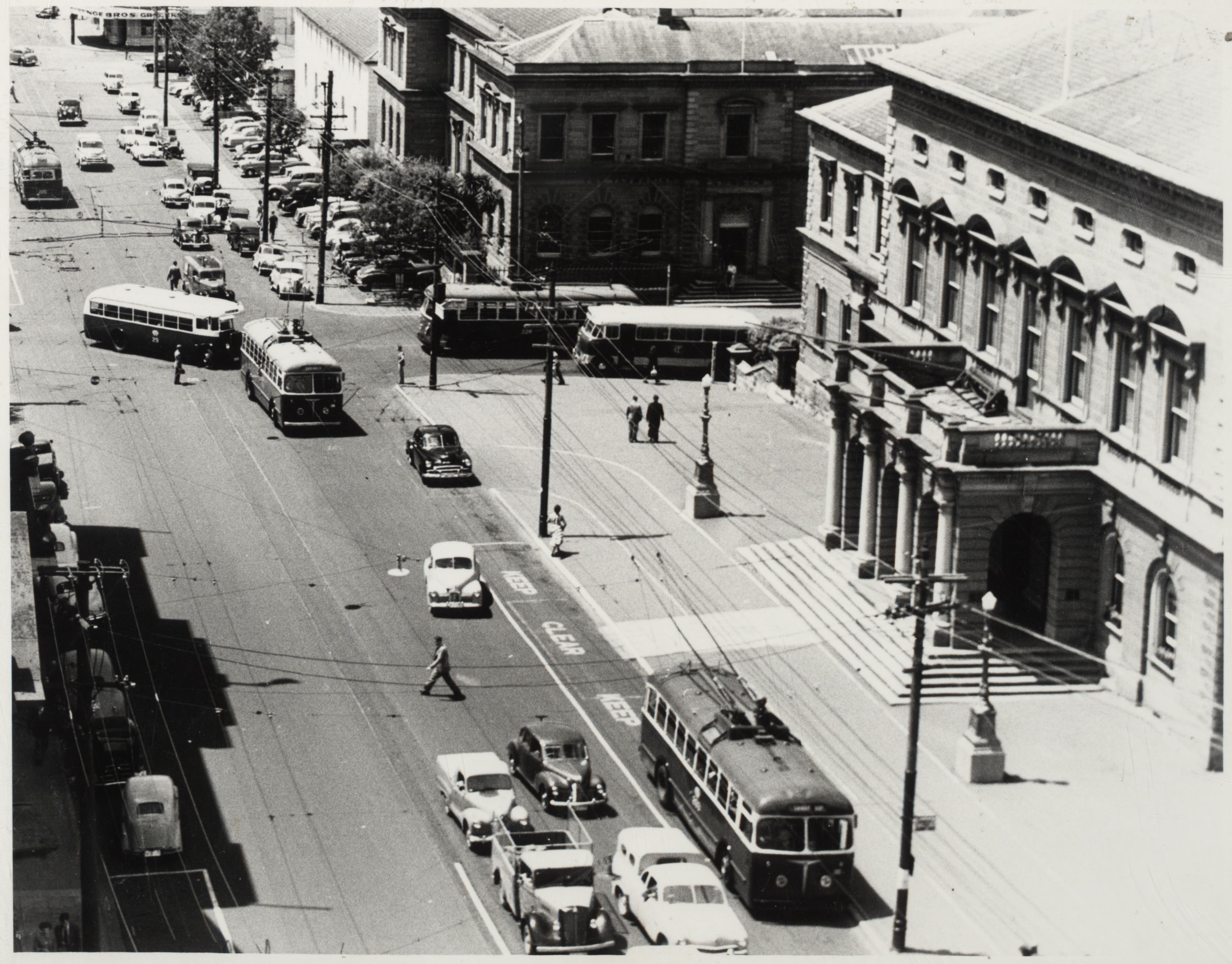 Hobart B.U.T. Trolley Buses, AEC Half Cab And Bedford Bus In Macquarie ...