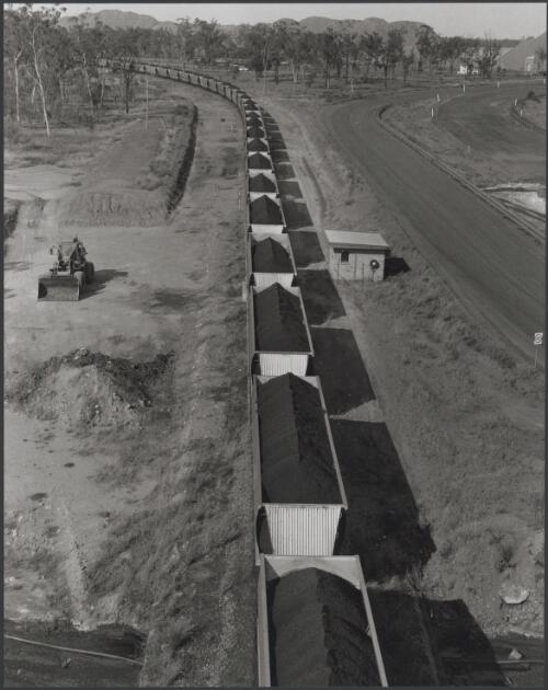 Coal train to Gladstone for export, German Creek Qld [picture] / Wolfgang Sievers
