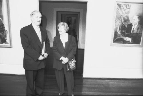 Collection of photographs taken at the opening of the Clever Country exhibition at the National Portrait Gallery, 20 June 1996 [picture] / Andrew S. Long