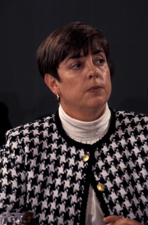 [Portrait of Rosemary Follett, Chief Minister for the A.C.T., at an address given by Joan Kirner, Chair of the Centenary of Federation Advisory Committee, at the National Press Club, Canberra, 10 August, 1994] [picture] / Andrew Stawowczyk [Long]