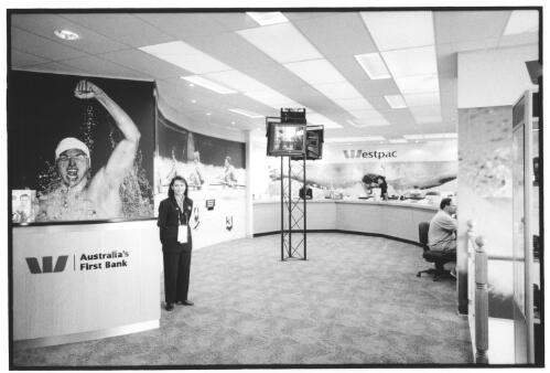 Main lobby of Westpac Bank, Main Press Centre, [Sydney 2000 Olympics], Homebush Site, September 2000 [picture] / Brian Leonard