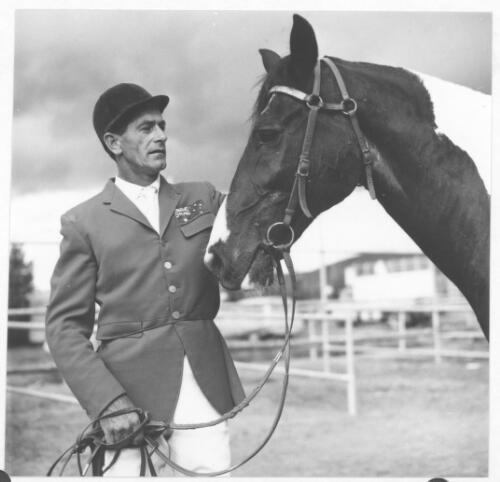 [Portrait of Kevin Bacon, the Australian Olympic equestrian rider, at the Australian Showjumping Championships in Canberra, October 1969, 1] [picture] / A. Koziol