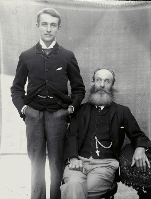 [Portrait of Sydney Withycombe with unidentified older man, 1890s] [picture] / Robert Morse Withycombe