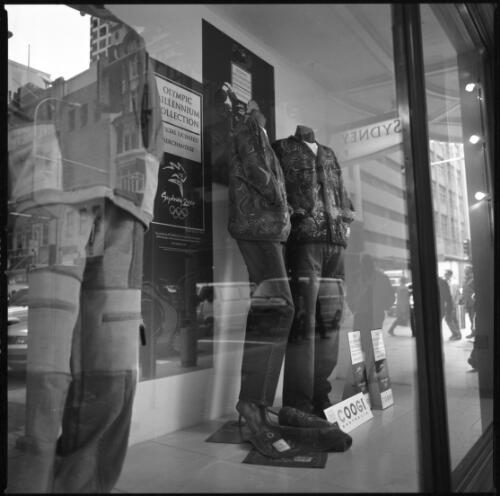 [COOGI clothing, licensed merchandise of the Olympics, on display in Grace Bros' window, Market Street, Sydney, 18 August 2000] [picture] / Loui Seselja