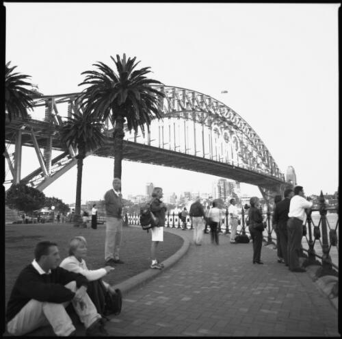 Sydney Harbour during the Olympic Games, including Sydney Harbour Bridge and Sydney Opera House, 19-26 September 2000 [picture] / Loui Seselja