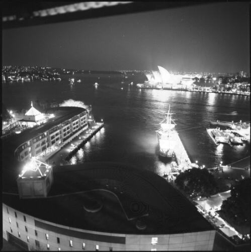 Sydney Opera House during the Olympics, overlooking Campbells Cove, The Rocks, 21 September 2000 [picture] / Loui Seselja