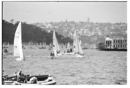Soling class yachting, women's mistral sailboards, Sydney Harbour, Sydney 2000 Olympic Games, 24 September 2000 [2] [picture] / Loui Seselja