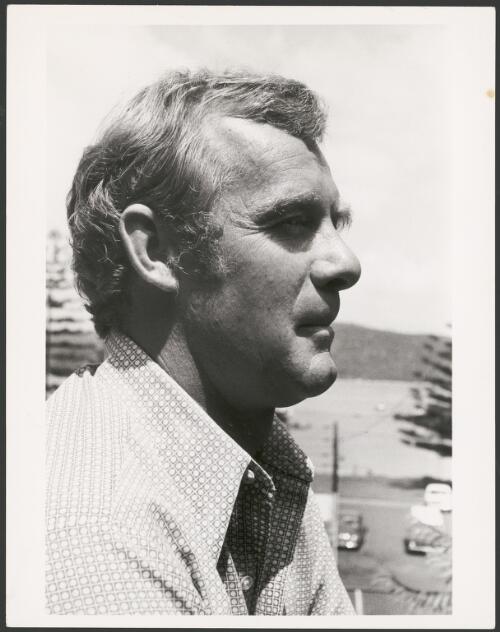 Portrait of John Andrews taken during an oral history interview, 6 December 1973 [picture] / Hazel de Berg