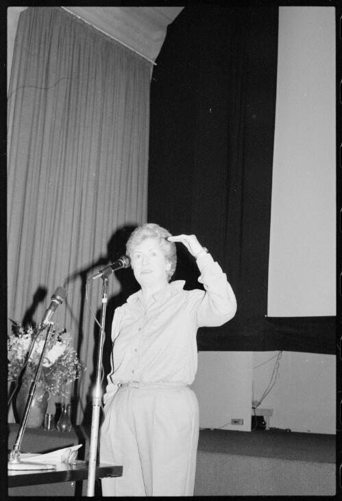 Joan Long at the Film Careers Day, 9 October 1982 [picture] / Hazel de Berg