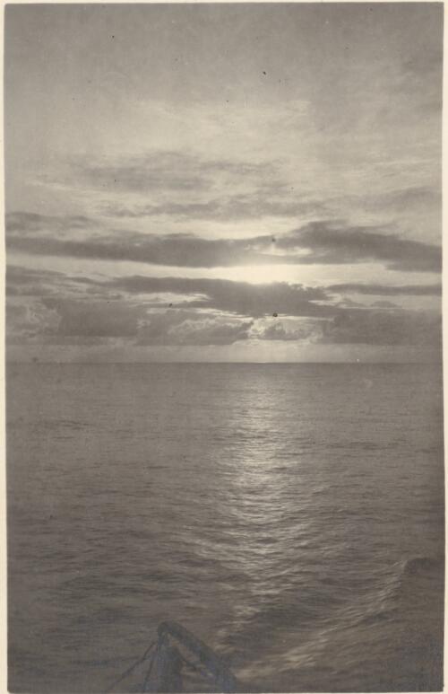 Sunset on the Equator [a view over the Indian Ocean from the Star of Victoria, March 1915] [picture] / J.P. Campbell