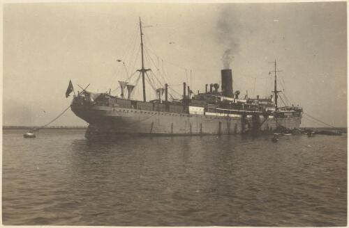 Star of Victoria, [troopership at anchor in Colombo Harbour, March 1915] [picture] / J.P. Campbell