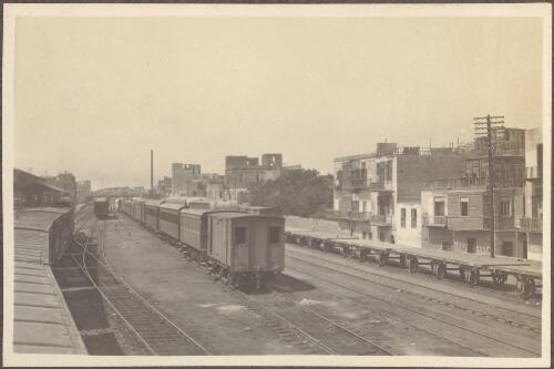 Third view of Cairo from train, [probably viewed from top of train carriage where some soldiers of the 8th Light Horse Regiment travelled during the journey from Suez to Cairo, April 4, 1915] [picture] / J.P. Campbell
