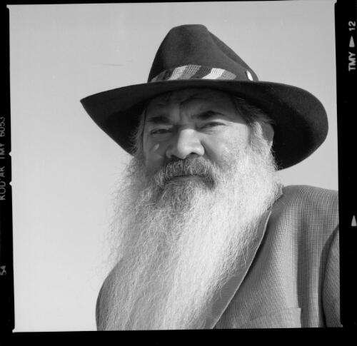 [Portrait of Pat Dodson at the National Library of Australia, Sept. 18, 2001] [picture] / Loui Seselja