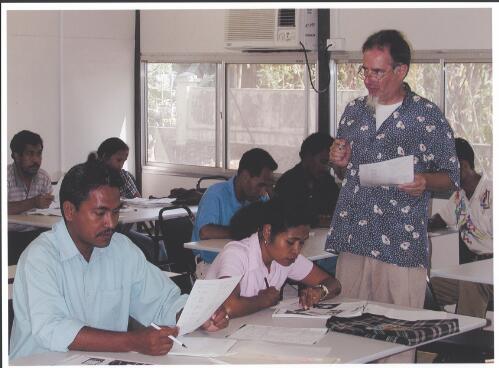 [Malcolm Coller from Adelaide, teacher, standing in class room, Dili, East Timor on Sept. 3-4, 2001] [picture] / Francis Reiss