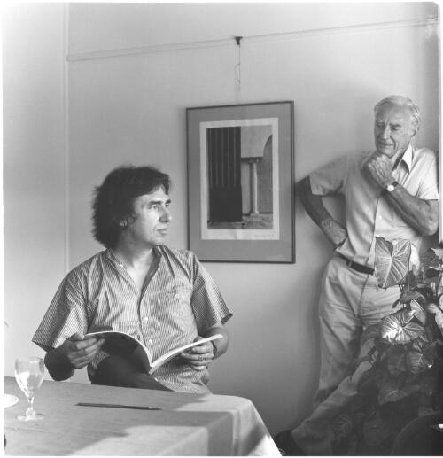 Grant Mudford with Max Dupain in Artarmon Studio, 1990 [picture] / Jill White