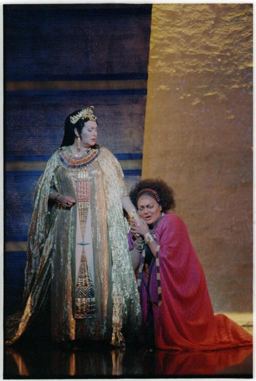 [Portrait of Bernadette Cullen as Amneris and Lisa Gasteen as Aida in Aida, the Australian Opera, July 1995] [picture] / Don McMurdo