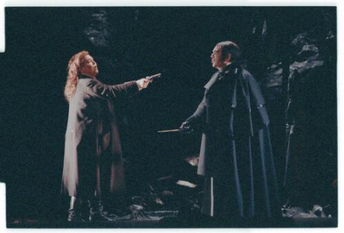 [Australian Opera performance of Fidelio, starring Wendy Dixon-Grujicic as Fidelio and Florian Cerny as Don Pizarro, prison dungeon, February 1992] [picture] / Don McMurdo