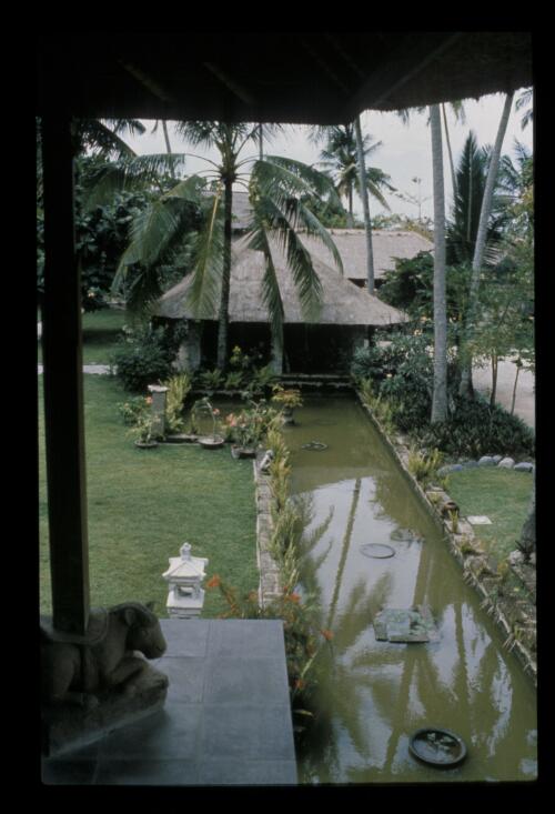 Exterior of one of the houses on the property of Donald Friend, Bali, 1975, 3 [transparency] / Ross Dearing