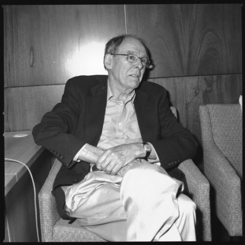 [Portrait of David M. Armstrong seated, Manuscripts Section, National Library of Australia, Nov. 2, 2001] [picture] / Jim Nomarhas