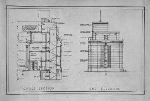Cross section, end elevation [picture] / E. H. Henderson