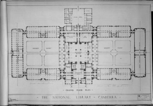 The National Library, Canberra, ground floor plan [picture] / E. H. Henderson