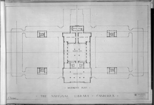 The National Library, Canberra, basement plan [picture] / E. H. Henderson