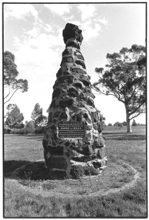The Burke and Wills cairn, Royal Park, Melbourne, October, 2001 [picture] / Jon Rhodes