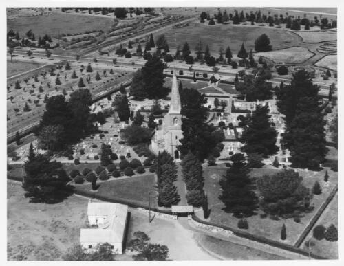 [St. John's Anglican Church, Reid, and its cemetery, Canberra, A.C.T., c. 1939] [picture]