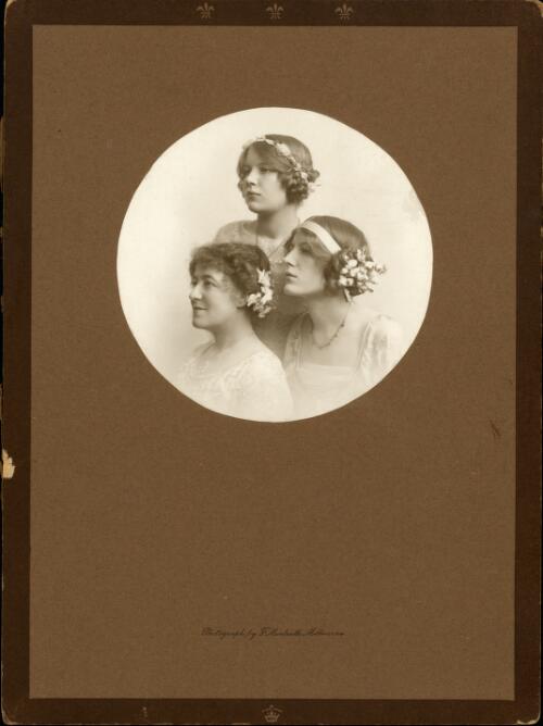 Portrait of Elizabeth, Esther and Betty Paterson, wife and daughters of Hugh Paterson [picture] / photograph by F. Monteath