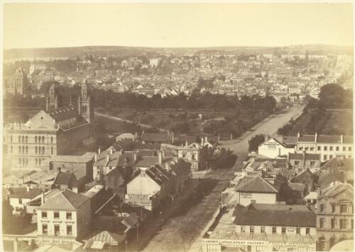 Scene from Town Hall tower looking towards Wooloomooloo, [i.e. Woolloomooloo] [picture] / [Nicholas Caire]