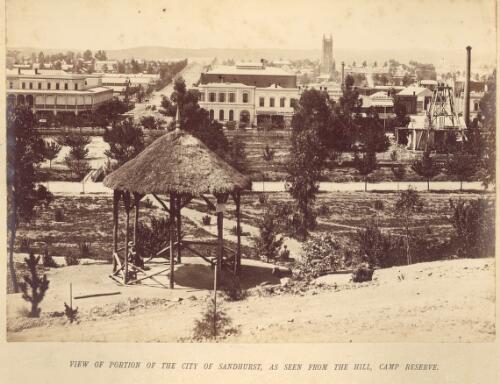 View of portion of  the city of Sandhurst as seen from the hill, Camp reserve [Bendigo Victoria] [picture] / N. J. Caire