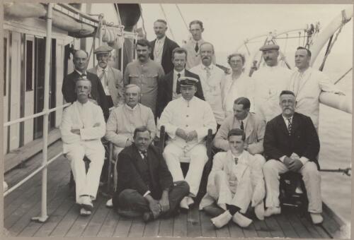 The party aboard the S.S. Eastern, Gulf of Carpentaria, 1912 [picture] / J.P. Campbell