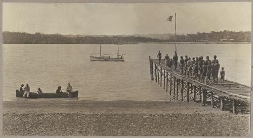 Looking across to Melville Island, Joe Cooper's buffalo ranch on the shore [picture] / J.P. Campbell