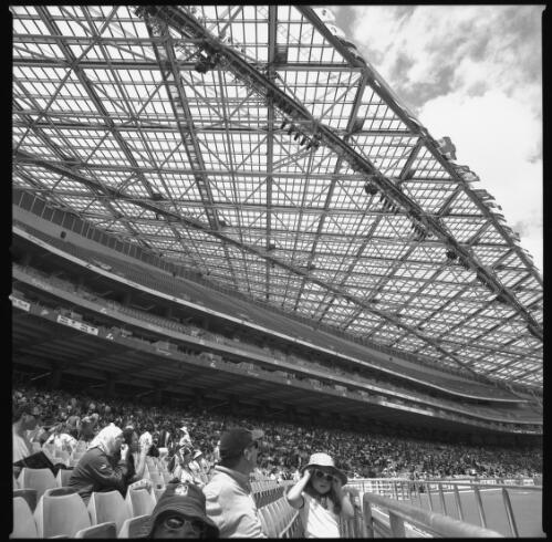 [Roof and seating areas of Olympic Stadium, Sydney Olympic Park, Sydney 2000 Paralympic Games, 22 October 2000] [picture] / Louis Seselja