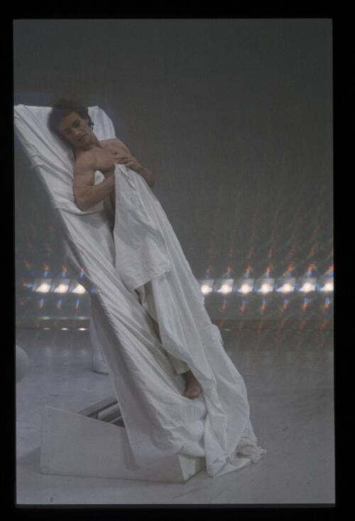 Graeme Murphy as Jean Cocteau in Poppy, 1980, Sydney Dance Company [transparency] / Walter Stringer