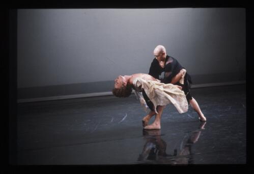 Australian Dance Theatre performance of Jonathon Taylor's Black angels, with John Nobbs and Alan Israel, ca. 1980 [transparency] / Walter Stringer