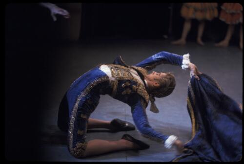 Unidentified dancer in Act I of the Australian Ballet production of Don Quixote, Melbourne, September 1972 [transparency] / Walter Stringer