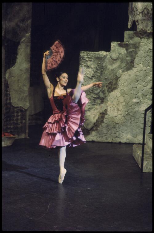 Ai-gul Gaisina as Kitri in the Australian Ballet production of Don Quixote, c. 1975, [2] [transparency] / Walter Stringer