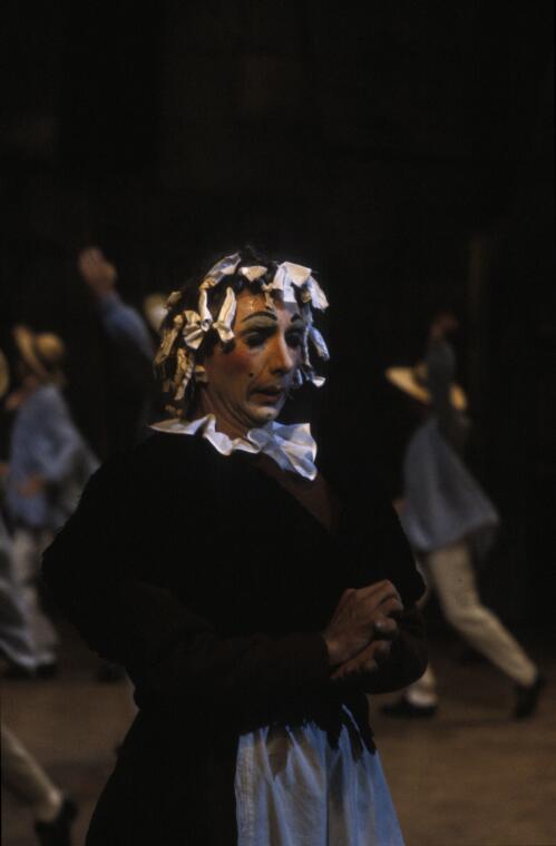 Ken Whitmore as Widow Simone in the Australian Ballet production of La Fille mal gardee, 1970s [transparency] / Walter Stringer