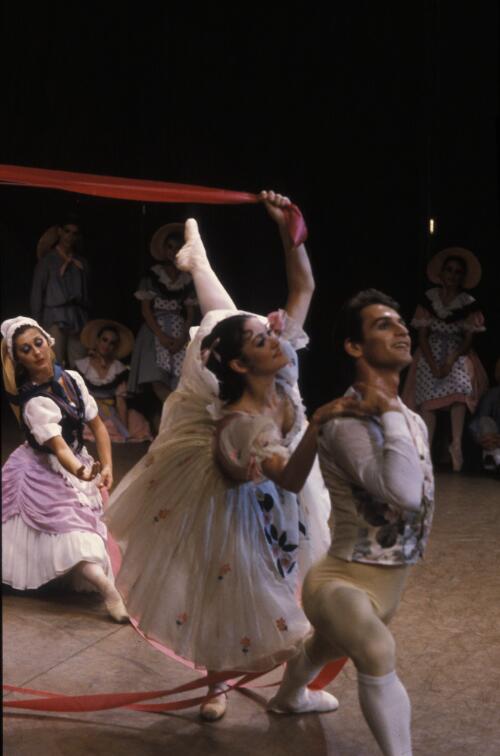Paul de Masson as Colas and Terese Power as Lise in La Fille mal gardee, the Australian Ballet, 1970s [2] [transparency] / Walter Stringer